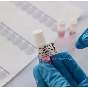 Wrap-around Cryo-LazrTAG autoclave resistant cryogenic laser printer label sheets, A4 size