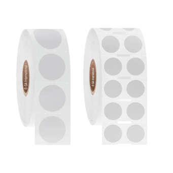 Direct-thermal paper labels, circular