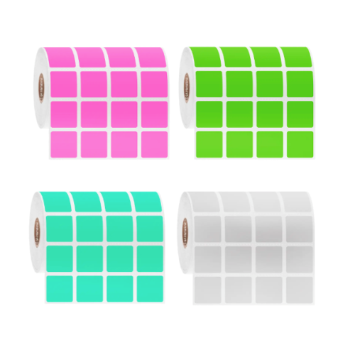 Direct-thermal paper labels, 4 across