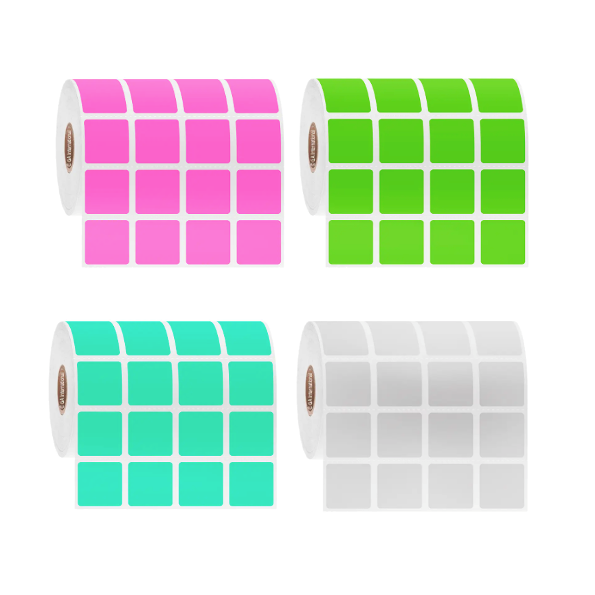 Direct-thermal paper labels, 4 across