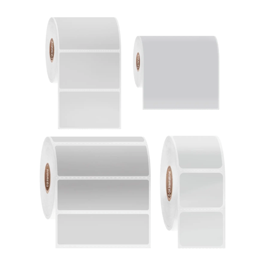 Removable direct-thermal paper labels, 25.4mm core