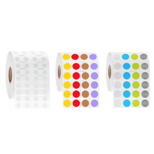 NitroTAG cryogenic liquid nitrogen storage barcode labels, circular, 4 across