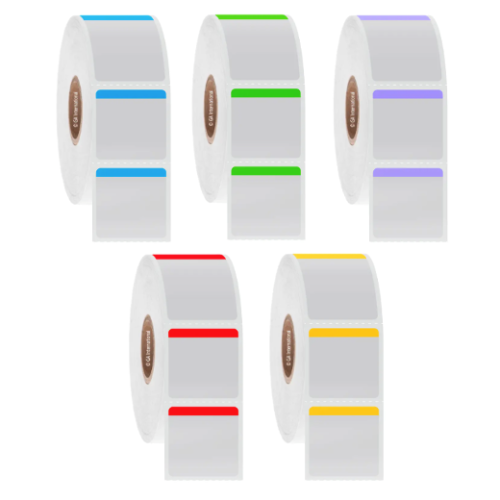 NitroTAG cryogenic liquid nitrogen storage barcode labels, square with colour tab