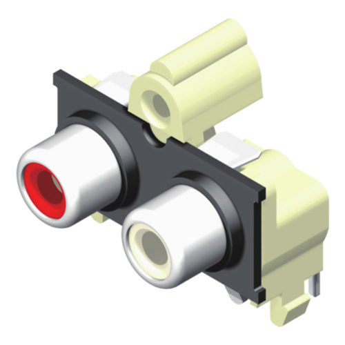 64RCAN-120001N1 Разъем RCA, 1*2 полюса, красный/белый