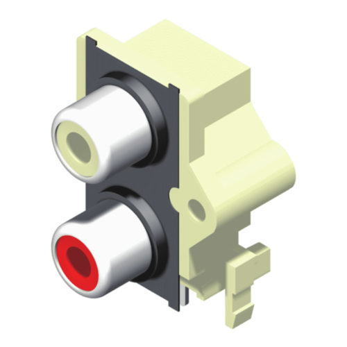 64RCAN-2101XXN1 Разъем RCA, 2*1 полюс, белый/красный