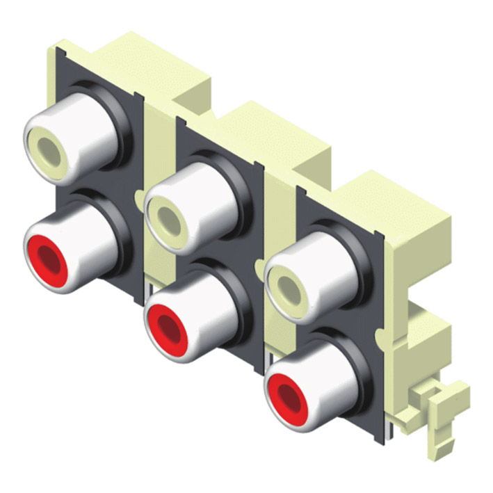 64RCAN-2301XXN1 Гнездо RCA 2*3 полюса Дополнительный цвет