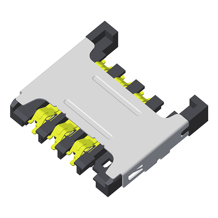 5KMSS-08S0NHB01→5KMSS-XXS0NHB01 Держатель Micro Sim-карты Push-Pull Type 6P H=2,65