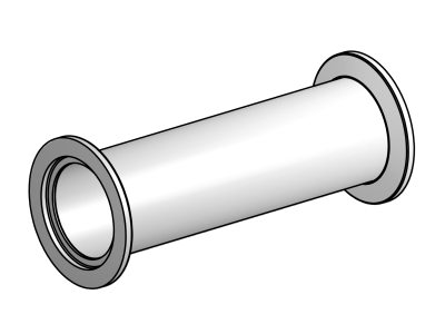 Полный ниппельный фитинг, размер NW16, вакуумный фланец ISO-KF, длина 80 мм Модель: 100315101