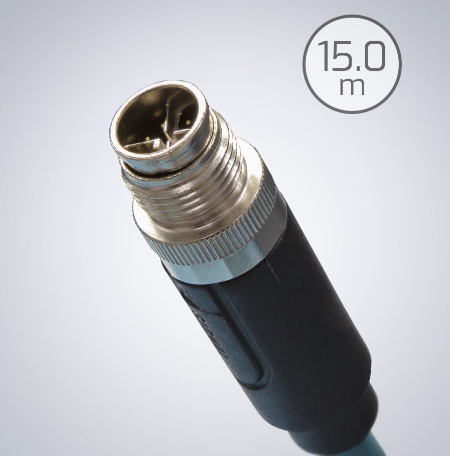 Кабель M12-RJ45 IP67 Cat6a — 15 м, темно-зеленый