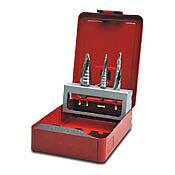 Набор ступенчатых сверл: высокопрочная быстрорежущая сталь, самозапускающаяся, размеры 1–3, 3 шт.