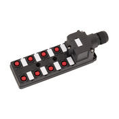 Соединительный блок IDEM: 8 портов, 8-контактные разъемы M12 (номер по каталогу 140213)