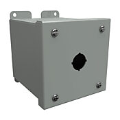 Pushbutton Enclosure: 4 x 4 x 5in, wall mount, carbon steel (PN# 1437MA)