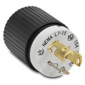 Промышленная запирающая вилка для тяжелых условий эксплуатации: 15 А, 277 В переменного тока (PN # 4770NP)