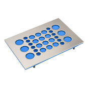 Рама системы кабельных вводов: (12) отверстий 3,5–6,2 мм, (12) 6–10 мм, (4) 9–14 мм и (2) отверстий 12–18 мм (номер по каталогу 593005)