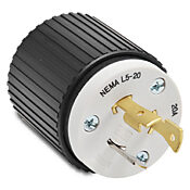 Промышленная запорная вилка для тяжелых условий эксплуатации: 20 А, 125 В переменного тока (номер по каталогу 70520NP)