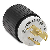 Промышленная запорная вилка для тяжелых условий эксплуатации: 15 А, 250 В переменного тока (номер по каталогу 70615NP)