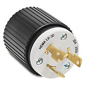 Промышленная запорная вилка для тяжелых условий эксплуатации: 30 А, 250 В переменного тока (номер детали 70630NP)