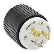 Промышленная запирающая вилка для тяжелых условий эксплуатации: 20 А, 277 В переменного тока (номер по каталогу 70720NP)