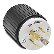 Промышленная запирающая вилка для тяжелых условий эксплуатации: 20 А, 125/250 В переменного тока (номер по каталогу 71420NP)