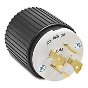 Промышленная запирающая вилка для тяжелых условий эксплуатации: 20 А, 480 В переменного тока (номер по каталогу 71620NP)