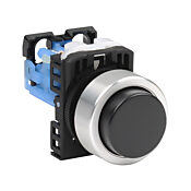 Кнопка 22 мм: без фиксации, черная (PN# AR22E0R-10BZA)