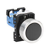 Кнопка 22 мм: без фиксации, черная (PN# AR22F0R-10BZA)