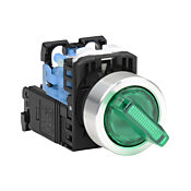 Селекторный переключатель: фиксированный, 22 мм, 2-позиционный, кнопочный (PN# AR22PL-210L3GZA)