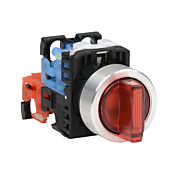 Селекторный переключатель: с пружинным возвратом в центр слева, с фиксацией справа, 22 мм, 3-позиционный, рукоятка (PN# AR22PL-611E3RZA)