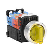 Селекторный переключатель: пружинный возврат в центр слева, удерживаемый справа, 22 мм, 3-позиционный, рукоятка (PN# AR22PL-611L3YZA)