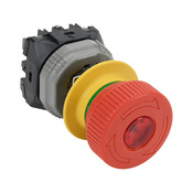 Кнопка аварийной остановки 22 мм: нажмите для блокировки, потяните или поверните для сброса, красная, IP65 (PN# AR22VQL-01EAR)