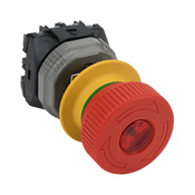 Кнопка аварийной остановки 22 мм: нажмите для блокировки, потяните или поверните для сброса, красная, IP65 (PN# AR22VQL-12EAR)