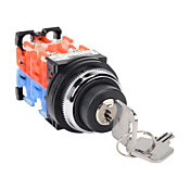 Селекторный переключатель: фиксированный, 30 мм, 3-позиционный, с ключом (PN# AR30JR-3C22AZC)