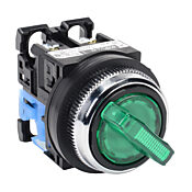 Селекторный переключатель: фиксированный, 30 мм, 2-позиционный, кнопочный (PN# AR30PL-210E3GZC)