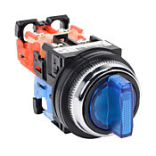 Селекторный переключатель: пружинный возврат слева к центру / ручной возврат справа к центру, 30 мм, 3-позиционный, ручка управления (артикул № AR30PL-611E3SZC)