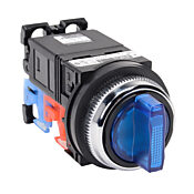 Селекторный переключатель: пружинный возврат слева к центру / ручной возврат справа к центру, 30 мм, 3-позиционный, кнопочный привод (артикул № AR30PL-611L3SZC)