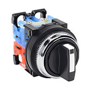 Селекторный переключатель: пружинный возврат справа в центр / ручной возврат слева в центр, 30 мм, 3-позиционный, ручка управления (артикул № AR30PR-711BZC)