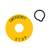 Увеличенная табличка с надписью: «АВАРИЙНАЯ ОСТАНОВКА» (арт. № AR9P719-5A)