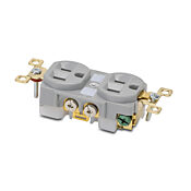 Промышленная дуплексная прямая розетка для тяжелых условий эксплуатации: 15 А, 125 В переменного тока (PN# BRY5262GRY)