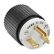 Промышленная прямая вилка для тяжелых условий эксплуатации: 20 А, 125 В переменного тока (PN# BRY5366NP)