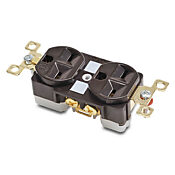 Промышленная дуплексная прямая розетка для тяжелых условий эксплуатации: 15 А, 250 В переменного тока (PN# BRY5662)