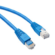 Cat6a Ethernet Straight-through Patch Cable: 3ft cable length, blue (PN# C6A-STPBL-S3)
