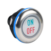 Caneo Series10 Гигиенический емкостной кнопочный сенсорный переключатель: IP69K, тумблер, светодиодная подсветка (PN# CS10HMSDT-C12-02FB)