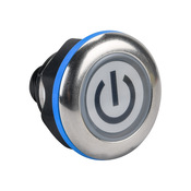 Caneo Series10 Гигиенический емкостной кнопочный сенсорный переключатель: IP69K, статический, светодиодная подсветка (PN# CS10HMSDT-C16-0469)