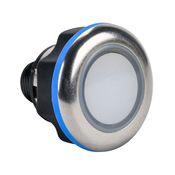 Caneo Series10 Гигиенический емкостной кнопочный сенсорный переключатель: IP69K, статический, светодиодная подсветка (PN# CS10HMSDT-C20-030B)