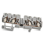 Безвинтовая одноуровневая проходная клеммная колодка с общей точкой: 10 шт/уп, серые, 24-12 AWG (PN# DN-Q12-2-2D2-A)