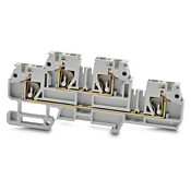 Безвинтовая двухуровневая проходная клеммная колодка: 25 шт/уп, серые, 24-12 AWG (PN# DN-QD12-A)