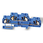 Двухуровневая безвинтовая клеммная колодка: 25 шт/уп, синяя, 12–24 AWG (PN# DN-QD12B)