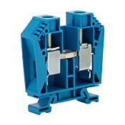 Винтовая одноуровневая проходная клеммная колодка: 25 шт/уп, синяя, 14-1/0 AWG (PN# DN-T1/0B)