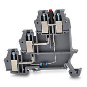 Винтовая трехуровневая клеммная колодка датчика: 25 шт/уп, серые, 26–14 AWG (PN# DN-TL14SLN-A)