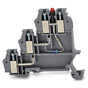 Винтовая трехуровневая клеммная колодка датчика: 25 шт/уп, серые, 26–14 AWG (PN# DN-TL14SLP-A)